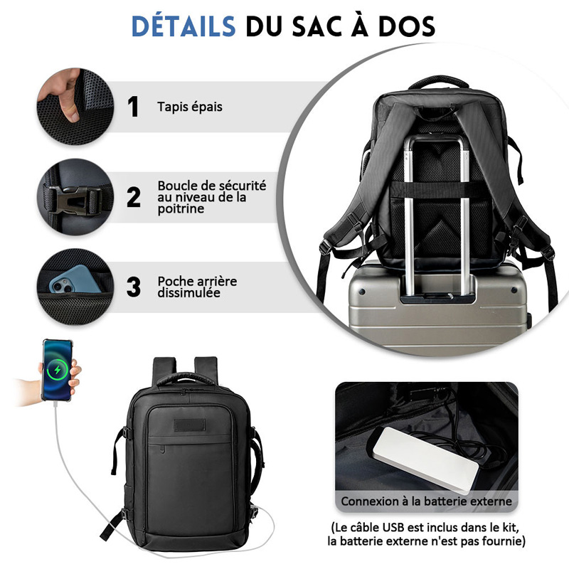 Customizable compression travel backpack